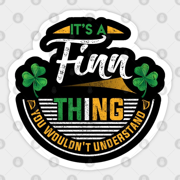 It's A Finn Thing You Wouldn't Understand Sticker by Cave Store